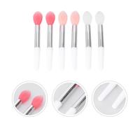 Gogogmee 6 piezas Kit de Pinceles de Silicona para Labios Multifuncional Portátil Aplicadores de Maquillaje Translucidos Rosa Carne y Rojo Sandía Herramienta Práctica para Maquillaje