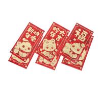 Gogogmee 6 Piezas Sobres Rojos Año Chino Unidades Diseño Brillante Cubo de Agua Sobres Robustos para Dinero Hong Bao Bodas Cumpleaños Decoraciones Año Lunar Serpiente