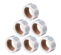 Gogogmee 6 Rollos Etiquetas Redondas Holográficas Plateadas Adhesivas Impermeables y Resistentes Arañazos para Organización Sellado y Etiquetado Oficina y Escuela