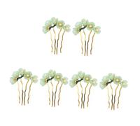 Gogogmee 6piezas Horquillas Vintage De Jade Diseño De Flor Accesorios Clásicos Para Cabello Horquillas Para Fiesta y Eventos Especiales