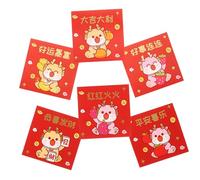 Gogogmee 6piezas Paquete Rojo de Mini Dragón Estilo Mixto sobre Chino Bolsas de Dinero para Celebración de Año Nuevo Sobres Rojos Estilo Aleatorio