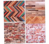 Gogogmee 7 Hojas de Pegatinas Autoadhesivas para Pared de Casa de Muñecas, Papel Tapiz Diseño de Madera Vintage, Papel Decorativo Adhesivo para Mini Casas, Accesorios de Decoración