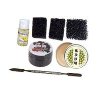 Gogogmee 7 Piezas Kit Maquillaje Cera Efectos Especiales con Sangre Falsa Gel y Esponjas para Halloween Disfraces Profesionales