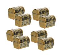 Gogogmee 8 Piezas Mini Cofres del Tesoro Pirata Vintage Decoración Pequeña para Fiestas Halloween y Cumpleaños Modelo Realista de Caja Almacenaje Duradera para Joyas y Coleccionistas