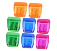 Gogogmee 8 piezas Sacapuntas Manuales de Oficina con Doble Orificio y Tapa Afiladores Compactos y Portátiles para Lápices Accesorios Prácticos para Estudiantes y Escolar