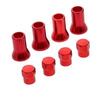 Gogogmee 8 Piezas Tapones Válvula Neumático Aluminio Rojo Decoración Rueda Ligero Fácil Instalación para Moto Coche Bicicleta