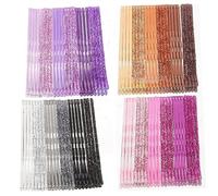 Gogogmee 96piezas Horquilla Brillantina Polvo De Pinzas Pelo Barniz De Hornear Colores Dorados Rosas Moradas y Negras Para Fiestas y Uso Diario