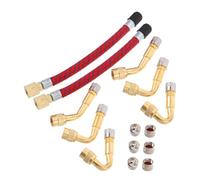 Gogogmee Adaptador Válvula Bicicleta con Manguera de Extensión y Clip de Inflado Rápido Accesorio Portátil Compatible con Válvulas Multivalvula para Ruedas de Llantas Profundas
