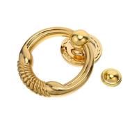 Gogogmee Aldaba Diseño Redondo Dorado para Puerta Exterior Clásica de Aleación de Zinc Mejora la Seguridad y Ofrece un Sonido Claro, Adecuado Puerta Principal del Hogar