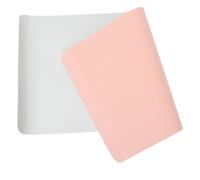 Gogogmee Alfombrilla de Escritorio para Uñas Plegable Doble Cara Plata y Rosa con Correas Protector Mesa Multifuncional y Reposamanos para Manicura Tapete Antideslizante para Ratón y Arte