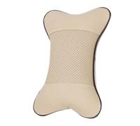Gogogmee Almohada Cervical para Reposacabezas de Coche en Color Beige, Cojín de Cuello en Forma de Hueso, Relleno de Algodón y Cuero Artificial, Soporte Ergonómico para Vehículo y Uso