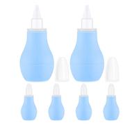 Gogogmee Aspirador para Bebés 6 Unidades Punta de Silicona Suave y Flexible Succión Ajustable Herramienta Manual Portátil para Limpieza en Casa y Viajes Color Azul