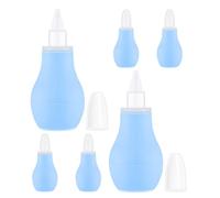 Gogogmee Aspirador para Ñiño 6 Piezas Cabezal de Silicona, Succión Manual Ergonómica, Color Azul, Herramienta Segura para Limpieza y Cuidado Diario de Nariz de Pequeño