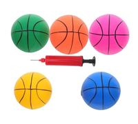 Gogogmee Balones De Baloncesto Infantiles De Goma Elástica Gruesa 6 Unidades Mini Balones De Baloncesto Inflables Rebotantes