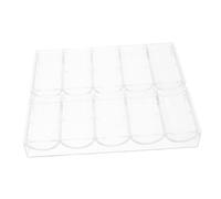 Gogogmee Bandeja Acrílica para Chips De Póquer Transparente, Compacta y Práctica, Soporte Profesional para Almacenamiento De Fichas Hold'em, Set 2 Piezas Portátil