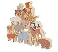 Gogogmee Bloques de Madera Animales Educativo Apilables Resistente y Seguro Juguete Cognición Infantil para Desarrollo Motriz y Coordinación Manual