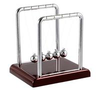 Gogogmee Bola de Péndulo de Newton Pequeña Base Roja, Metal Abs, Decoración para Escritorio Oficina y Hogar, Juguete Educativo de Física y Adorno Decorativo