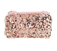 Gogogmee Bolsa de Cosméticos de Viaje Lentejuelas Rosa, Gran Capacidad y Ligera, Neceser Cuadrado de Tela Oxford y Terciopelo para Uso en Viajes