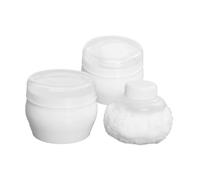 Gogogmee Borla de Polvo para Bebés Color Blanco Mango de Pp, 2 Juegos de Borlas de Talco Portátiles y Suaves para Empolvarse, Adecuado para Baby Shower
