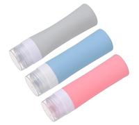 Gogogmee Botellas de Viaje Rellenable de Silicona 80 Ml, a Prueba de Fugas, Pack de 3 Unidades, para Líquidos y Aceites Esenciales