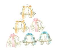 Gogogmee Caja 6 Piezas Caja Dulces Carro Calabaza Mesa Carruaje Calabaza Carrito Dulces Pequeño Favor Tómate Un Baño Hierro Forjado Chocolate Bebé Boda