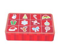 Gogogmee Caja de Almacenamiento de Regalos Navideños Caja de Dulces Contenedor de Almacenamiento Navideño para Organizar Regalos Fiestas Color Rojo Material Hojalata