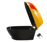 Gogogmee Caja de Almacenamiento Trasera Pequeña para Motocicleta, Color Amarillo, Maleta Resistente de Plástico para Guardar Herramientas y Objetos, Baúl Moto Práctico para Uso Diario