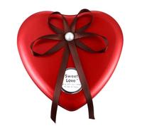 Gogogmee Caja de Hojalata Grande en Forma de Corazón Roja para Dulces, Caja de Obsequio para Fiestas y Bodas, Contenedor Durable para Chocolates y Recuerdos, Adecuado para Shower