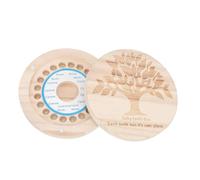 Gogogmee Caja de Madera para Dientes de Leche Ñiño Organizador Redondo para Recuerdos del Primer Diente y Portacabello Fetal Caja Pequeña para Colección Infantil Personalizada