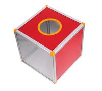 Gogogmee Caja Roja para Rifas con Ventana Transparente Contenedor Multifuncional para Reuniones Donaciones y Incluye Tornillos y Destornillador Fácil Montaje
