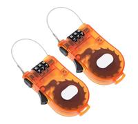 Gogogmee Candado Antirrobo Portátil para Bicicleta y Snowboard Cable Extensible de Acero Seguro Color Transparente Naranja Tamaño Compacto 2 Piezas para Uso en Scooters Eléctricos y