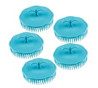 Gogogmee Cepillo Masajeador de Plástico para Cabello 5 Piezas Redondo Antipruriginoso para Ducha Herramienta de Cuero Cabelludo Limpieza Profunda