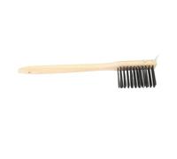 Gogogmee Cepillo para Pizza de Alta Resistencia con Mango de Madera Cerdas de Acero Inoxidable y Raspador para Limpieza de Horno y Parrilla Exterior Herramienta Duradera para Mantenimiento