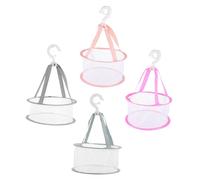 Gogogmee Cesta de Secado de Malla Colgante para Esponjas de Maquillaje 20 CM 4 Piezas Gris Rosa Rosa Palo y Verde Matcha Soporte Reutilizable para Baño y Lavandería Red Ventilada para
