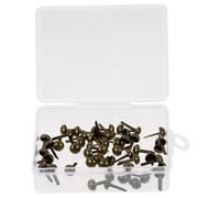 Gogogmee Clavos de Fijación Metálicos de Dos Patas Cabeza Redonda 8 MM Bronce 50 Unidades Accesorios Pequeños para Manualidades DIY Infantiles y Decoración de Álbumes