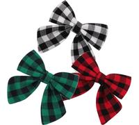 Gogogmee Clips Cabello Lazo a Cuadros 3 Piezas para Niñas, Pinzas Pequeñas Ligeras en Negro, Verde y Rojo, Accesorios Decorativos para Peinados Infantiles