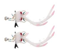 Gogogmee Clips de Ciervo Navideños para Niñas Accesorios Ligeros de Cuernos de Alce Horquillas Festivas para Fiestas y Disfraces Ornamentos de Pelo para Fotos de Temporada