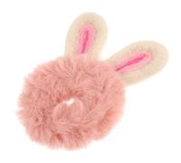 Gogogmee Coletero de Peluche con Orejas de Conejo Rosa Diadema Elástica Suave para Mujer Accesorio Ligero y Cómodo para Peinados Diarios