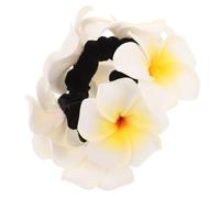 Gogogmee Coletero Hawaiano Flores Blancas de Espuma, Banda Elástica para Cabello Grueso, Accesorios Cabello de Chicas Adolescentes, Adecuado para Fiestas, Bodas y Playa