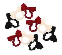Gogogmee Coleteros de Raso Lazo Doble Capa 9 Piezas Negro Vino Gomas Elásticas Gruesas para Pelo Grueso Accesorios Festivos para Mujer y Niña Ideales para Oficina y Fiestas