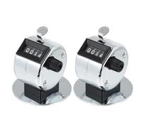 Gogogmee Contador Manual Mecánico de Metal 4 Dígitos Paquete 2 Unidades Portátil para Estudiantes y Eventos Contador de Clic sin Batería Adecuado para Control de Asistencia y