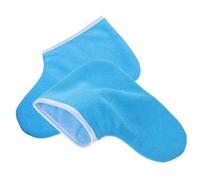 Gogogmee Cubrezapatos para Spa con Parafina Reutilizables y Aislantes Forros de Cálidos y Cómodos para Cuidado Profesional y Personal de Pies Salones y Hogar Diseño Azul con Borde Blanco