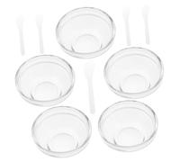 Gogogmee Cuencos Transparentes para Faciales Cuencos de Mezcla Espesos para Spa con Palitos para DIY Herramienta Cosmética y Multifuncional para Cuidado y Cabello