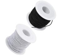 Gogogmee Cuerda Elástica para Pulseras 15 MM 2 Rollos 40 M Total Negro y Blanco Hilo Elástico para Joyería y Manualidades Cordón Resistente y Flexible para Hacer Collares y Cuentas