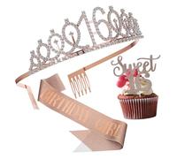 Gogogmee Decoraciones Para Fiestas De Cumpleaños Set De Decoración De Cumpleaños Incluye Corona Adorno Para Tarta y Banda Para Regalos Para Celebraciones De De Años