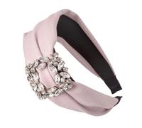 Gogogmee Diadema Ancha para Mujer con Tejido Rosa y Adornos de Elegante Accesorio para Cabello Femenino Fiestas y Uso Diario