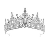 Gogogmee Diadema Barroca de Boda para Novia, Plateada con Cristales de Imitación, Accesorio para Cabello de Mujer para Fiesta y Desfile, Tiara Ligera y Ajustable, Obsequio Matrimonio