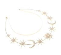 Gogogmee Diadema de Nuestra Señora con Halo de Estrellas Tocado Decorativo de Luna y Estrellas Accesorio Cabello de Fiesta Tocado de Diosa para Cumpleaños