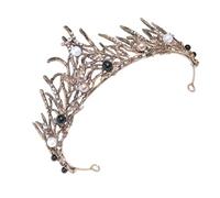 Gogogmee Diadema de Perlas Barroca Negra para Novia Tiaras Nupcial Elegante y Ligera Accesorio para Bodas y Cumpleaños Tiara Decorativa para Mujer Diseño Resistente y Cómodo