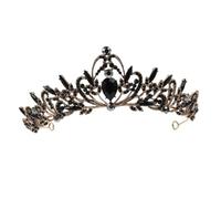 Gogogmee Diadema de Princesa de Aleación Negra Diseño Barroco Elegante, Antialérgica y Resistente al Óxido para Fiesta de Baile y Disfraces